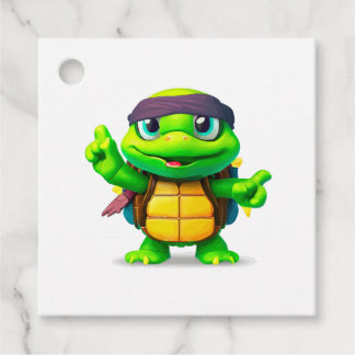 Happy Whimsical Turtle Back to School Favour Tags