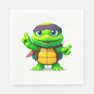 Happy Whimsical Turtle Back to School Napkin