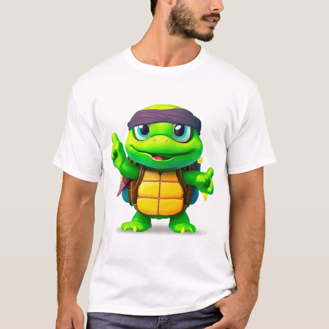 Happy Whimsical Turtle Back to School T-Shirt (Front)