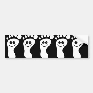 Happy White Feet Bumper Sticker