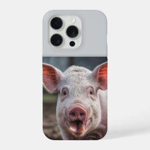 Happy White Pig Tongue Poke,  iPhone 15 Pro Case