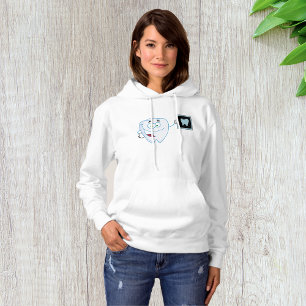 Happy White Tooth Womens Hoodie