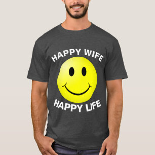 HAPPY WIFE HAPPY LIFE, Funny Men's T-Shirts