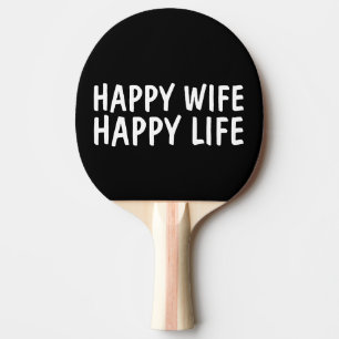 HAPPY WIFE HAPPY LIFE Paddles, Wedding Gift Ping Pong Paddle