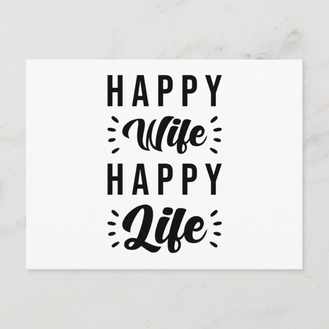Happy Wife Happy Life Postcard (Front)