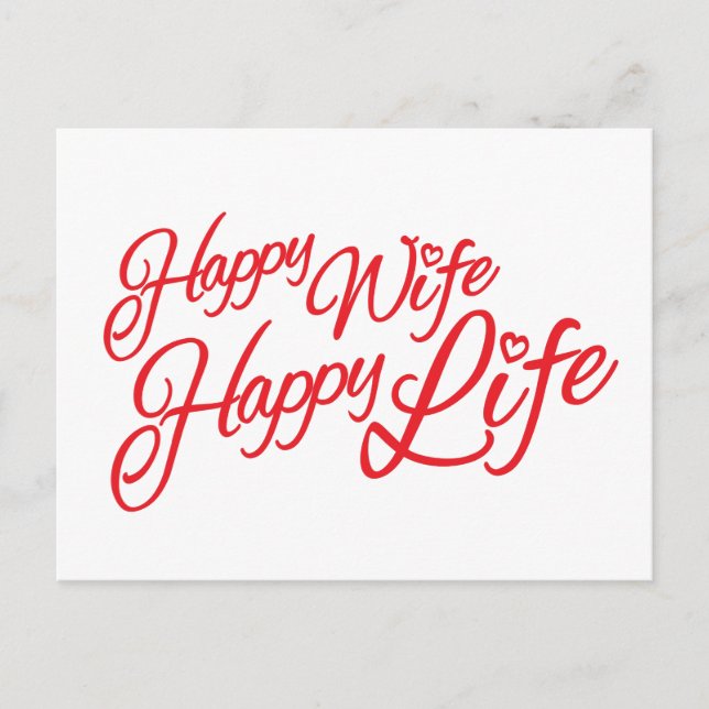 Happy wife happy life quote postcard (Front)
