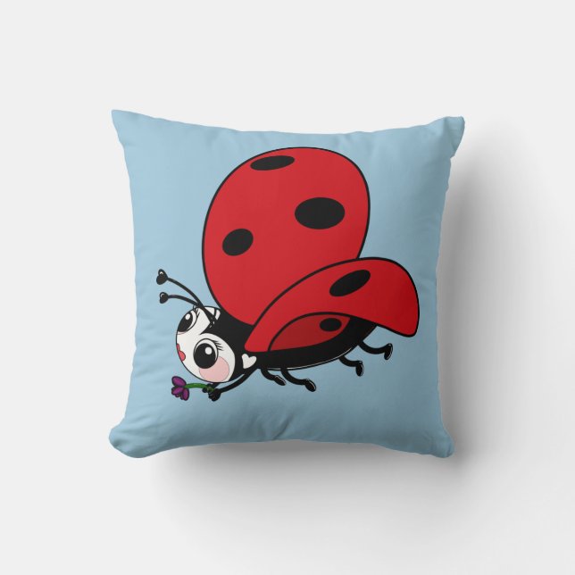 Happy Wings Ladybug  Cushion (Front)
