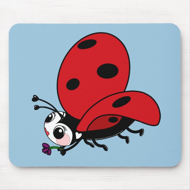 Happy Wings Ladybug Mouse Pad (Front)