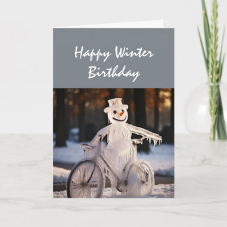Happy Winter Birthday Humour Funny Snowman Card