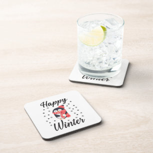 Happy Winter, Cute Penguin Coaster