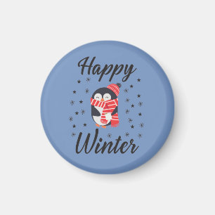 Happy Winter, Cute Penguin Magnet