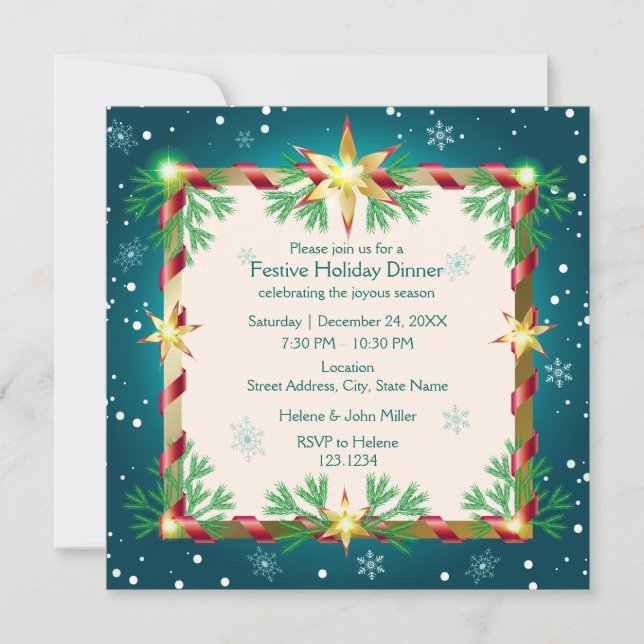 Happy Winter Holiday! Christmas Fairy Tale Santa Invitation (Front)