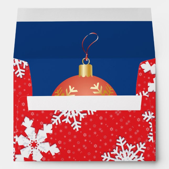 Happy Winter Holiday Snowflakes Decoration Envelope (Back (Bottom))