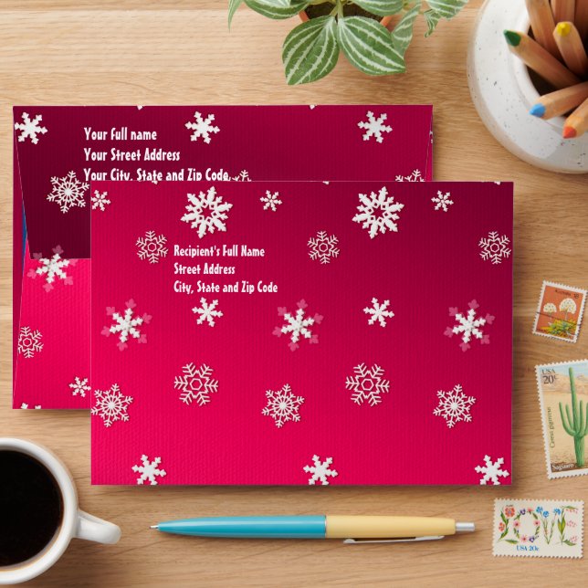 Happy Winter Holiday Snowy Fairy Tale Red Envelope (Desk)