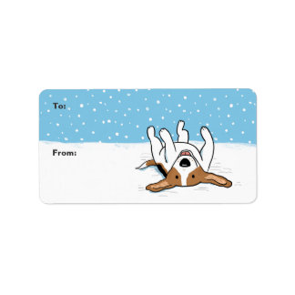 Happy Winter Snow Beagle Christmas Holiday Labels