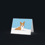 Happy Winter Snow Corgi | Cute Dog Christmas Holiday Card<br><div class="desc">Cute illustration of a happy Corgi in the winter snow. The inside text reads, “Have a cool Christmas.” This text can be personalised with your own custom greeting. A perfect Pembroke Welsh Corgi holiday card for pet services to customise and send to customers, friends and clients. Great for veterinarians, pet...</div>