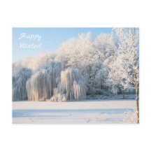Happy Winter Snow Photo Postcard