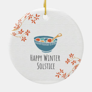 Happy Winter Solstice Ceramic Tree Decoration