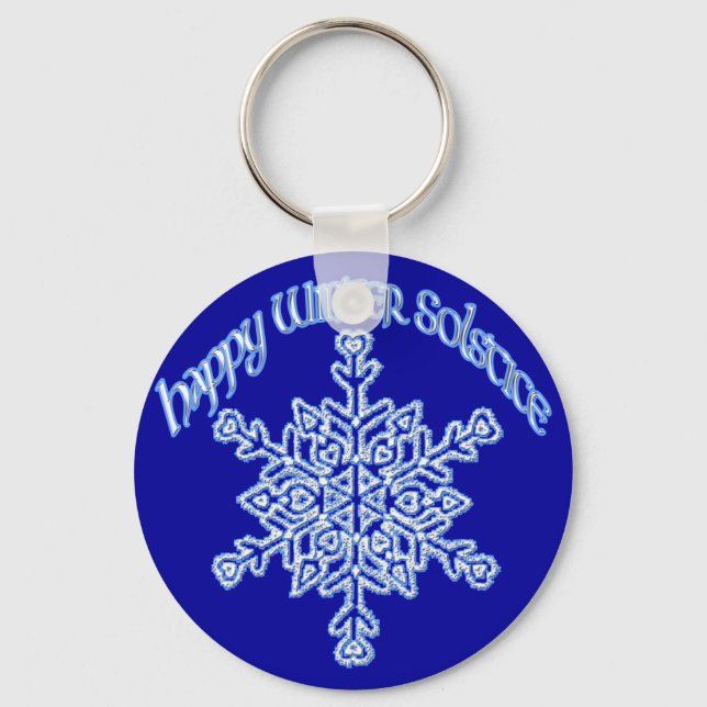 Happy Winter Solstice Key Ring (Front)