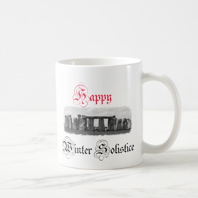 Happy Winter Solstice Stonehenge Coffee Mug (Right)