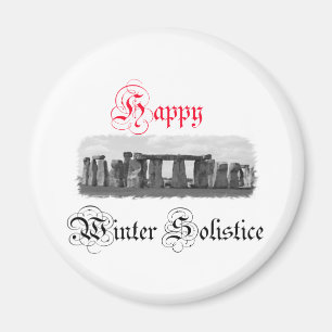 Happy Winter Solstice Stonehenge Magnet