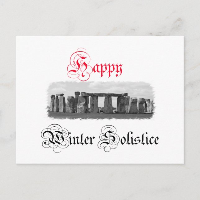 Happy Winter Solstice Stonehenge Postcard (Front)