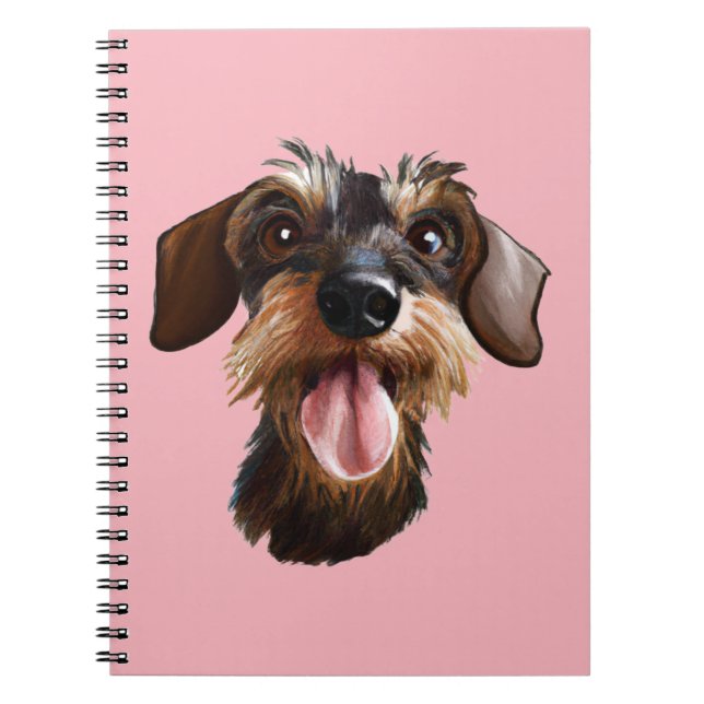 Happy Wirehaired Dachshund Notebook (Front)