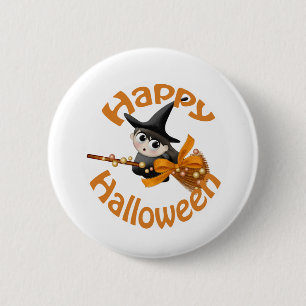 Happy Witch 6 Cm Round Badge