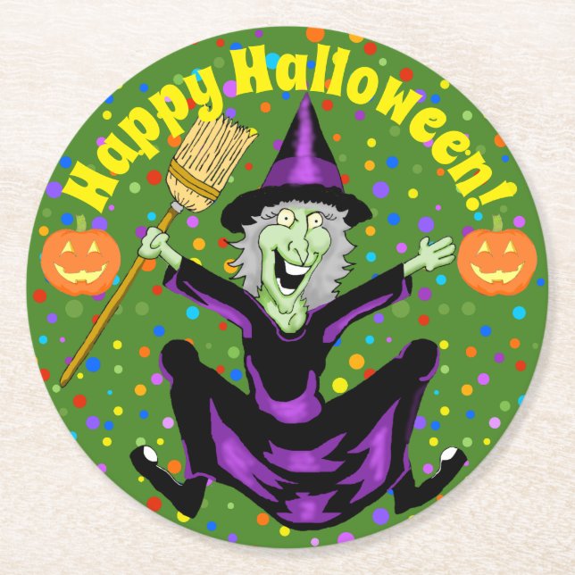 Happy Witch Halloween Coasters (Front)