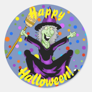 Happy Witch Halloween Stickers