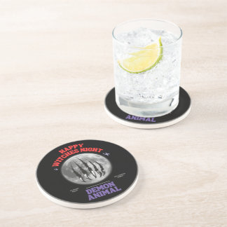 happy witches night demon animal coaster