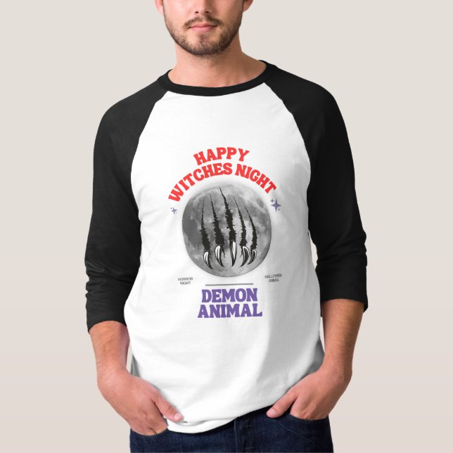 happy witches night demon animal T-Shirt (Front)
