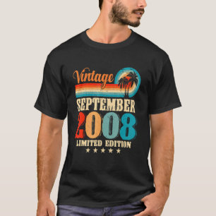 Happy With Family September 2008 14th Birthday Vin T-Shirt
