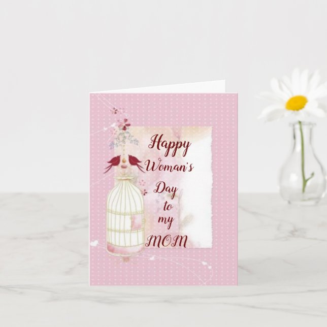 Happy woman's day mum Folded Card (Small Plant)