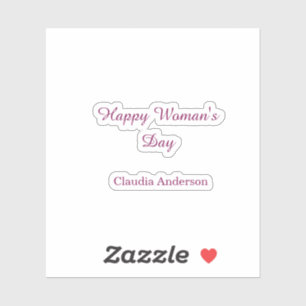 Happy woman's day pink mauve name stylish calligra