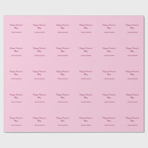 Happy woman's day pink mauve name stylish calligra wrapping paper