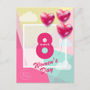 Happy women’s day! 8th March International Holiday Postcard