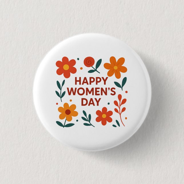 Happy Womens Day 3 Cm Round Badge (Front)