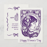 Happy Women's Day Card | Personalized Purple 
