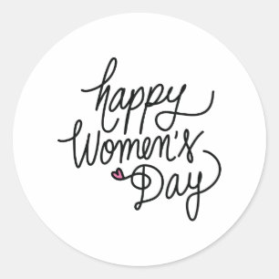 Happy Women's Day Classic Round Sticker