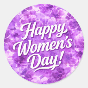 Happy Women's Day Classic Round Sticker