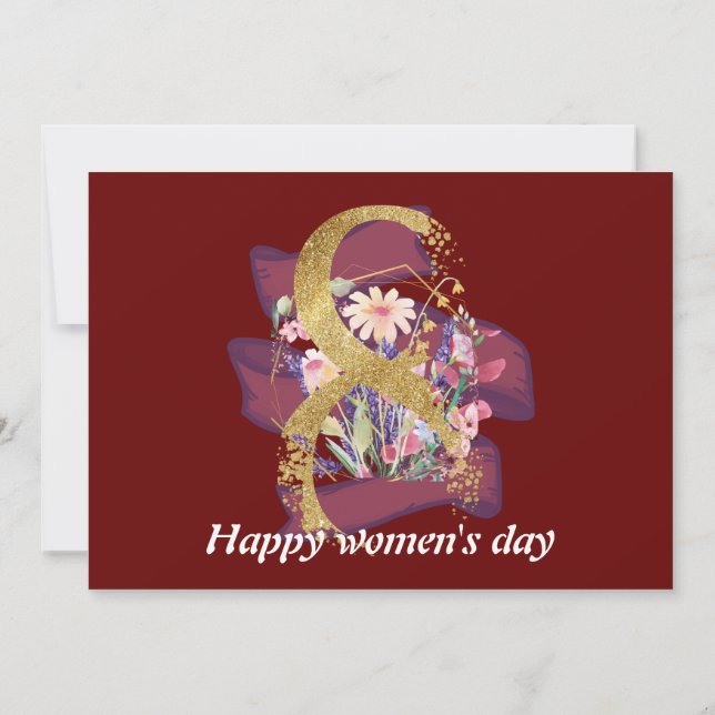 Happy women's day greeting card (Back)