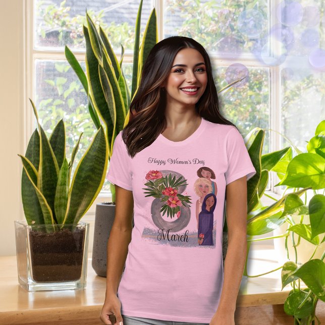 Happy Women's Day | March 8th Pink T-Shirt (Happy Women's Day _ March 8th Pink T-Shirt )