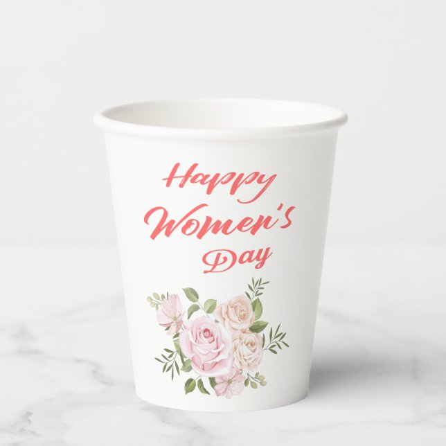 happy women's day paper cups (Front)