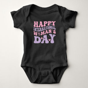 Happy Women's Day Retro Design Baby Bodysuit
