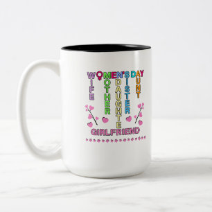 Happy Women's Day Two-Tone Coffee Mug