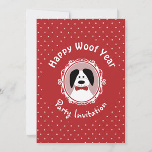"Happy Woof Year" New Year's Eve Party Invitation