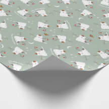'Happy Woof Year!' Snowdog Custom Wrapping Paper