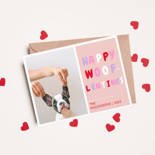 Happy Wooflentines Valentine Dog photo Postcard