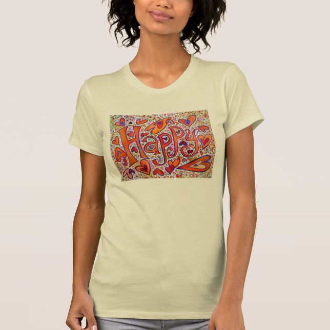 Happy Word Art T-Shirt (Front)
